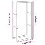 vidaXL Portant de bois de chauffage noir 55x30x116 cm acier