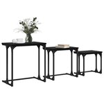 vidaXL Table basse gigogne 3 Pièces Chêne noir 50.5 x 35 x 53 cm