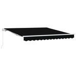 vidaXL Auvent Rétractable Noir 350 x 250 cm tissu