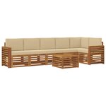 vidaXL Ensemble de canapés d'extérieur 7 pc Naturel et Beige Polyester
