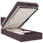 vidaXL Lit ottoman avec matelas et LED marron foncé 90x200 cm tissu