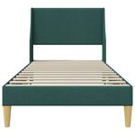 vidaXL Cadre de lit avec tête de lit Vert foncé 90 x 200 cm tissu