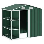 vidaXL Abri de jardin avec étagère Vert 205x130x183 cm Fer