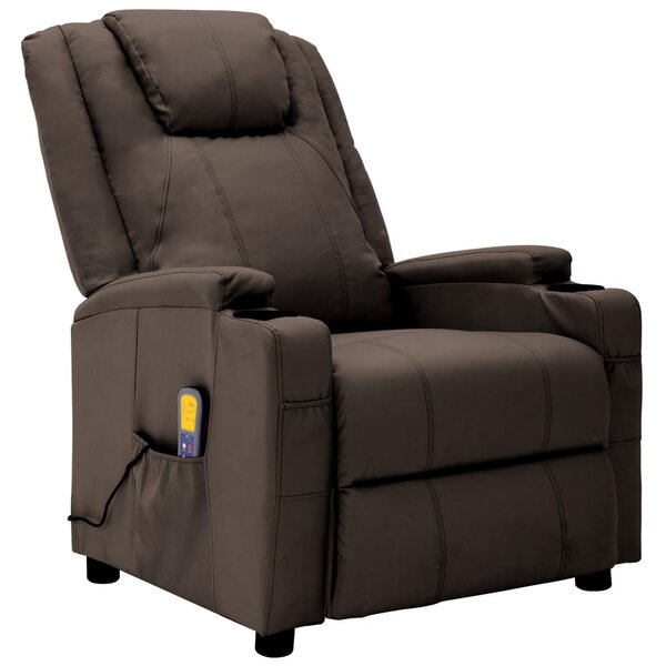 vidaXL Fauteuil de massage Marron Similicuir