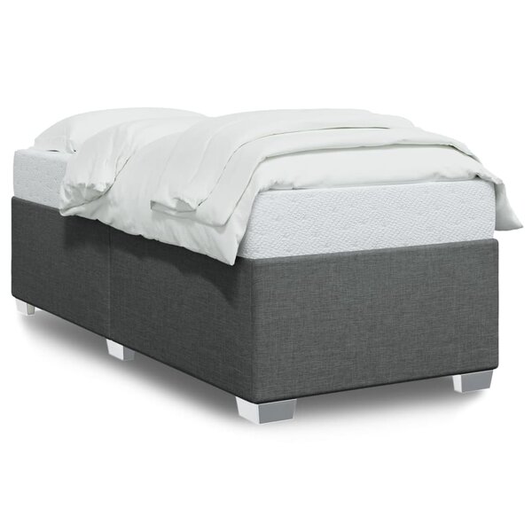 vidaXL Cadre de lit sans matelas gris foncé 80x200 cm tissu