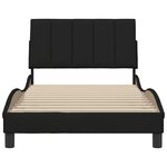 vidaXL Cadre de lit sans matelas Hanko noir 100x200 cm tissu