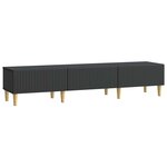 vidaXL Meuble TV avec tiroir Noir 147 x 34 5 x 30 cm Bois d'ingénierie