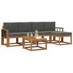 vidaXL Ensemble de canapés d'extérieur 6 pc Naturel et Anthracite