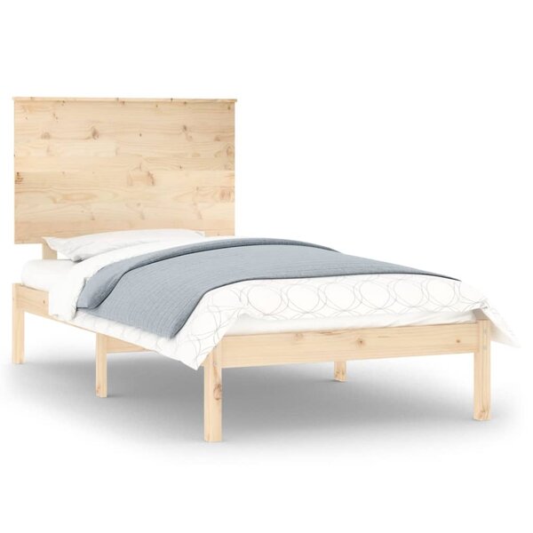 vidaXL Cadre de lit bois massif 75x190 cm petit simple