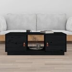 vidaXL Table basse Noir 100x50x35 cm Bois massif de pin