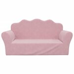 vidaXL Canapé pour enfants 2 places Rose Peluche douce
