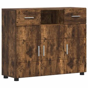vidaXL Cabinet en Bois avec tiroir Chêne fumé 88 5 x 30 5 x 73 cm