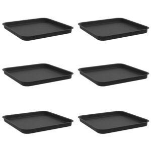 vidaXL Plateau carré à fleurs 6 pc Noir 32 x 32 x 2 5 cm Plastique