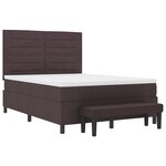 vidaXL Lit Box Spring avec Matelas & Banc Marron Foncé 140x190 cm Tissu