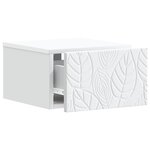 vidaXL Cabinet de chevet mural Blanc 49 x 34 5 x 20 cm