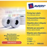 Rouleau d'étiquettes pour pince à étiqueter  - 2 lignes - blanc - enlevable (paquet 10 unités)