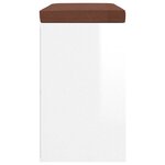 vidaXL Banc à chaussures Blanc brillant 103x30x48 cm Bois d'ingénierie