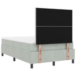 Lit box spring vidaXL avec matelas et lumière LED Gris clair 120x190 cm Velours
