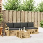 vidaXL Ensemble de canapés d'extérieur 5 Pièces Blanc et anthracite