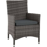 Salon de jardin rotin résine tressé synthétique 8 places avec 2 sets de housses + housse de protection gris 2108081