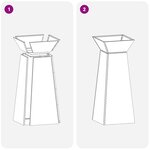 vidaXL Potte de jardin Pillar avec bol blanc 40x40x100 cm en acier.