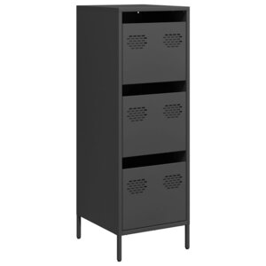 vidaXL Buffet haut noir 39x35x103 5 cm acier