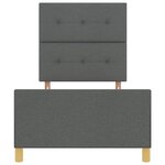 vidaXL Cadre de lit avec tête de lit Gris foncé 100 x 200 cm tissu