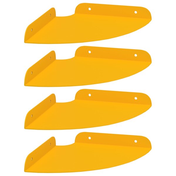 vidaXL Étagère Flottante d'Angle 4 pc Jaune moutarde 18 x 18 x 2 cm