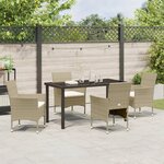 vidaXL Ensemble de Jardin 5 Pièces Beige en Rattan PE