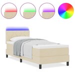 vidaXL Lit à ressorts avec matelas Crème 80 x 200 cm tissu