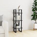 vidaXL Bibliothèque à 3 niveaux Gris 40x30x105 cm Bois de pin massif