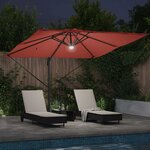 vidaXL Parasol Roma Rouge 286 x 285 x 270 cm Aluminium et polyester