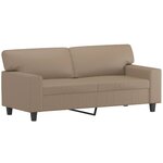 vidaXL Canapé 2 places avec oreillers cappuccino 140 cm similicuir