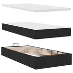 VidaXL Cadre de lit ottoman avec matelas noir 180x200cm tissu