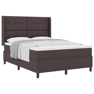 vidaXL Lit à ressorts avec matelas Marron foncé 200 x 140 cm tissu