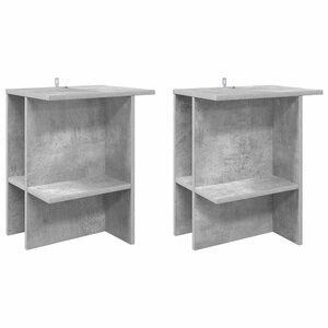 vidaXL Table basse 2 pc Gris béton 40 x 30 x 49 cm Bois d'ingénierie