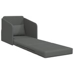 vidaXL Sofa Lit au Sol 2-en-1 Gris Foncé 65x80x83 cm Tissu
