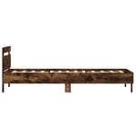 vidaXL Cadre de lit avec tête de lit chêne fumé 100x200 cm