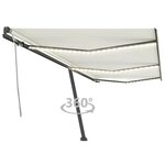 vidaXL Auvent manuel rétractable avec LED 600x300 cm Crème