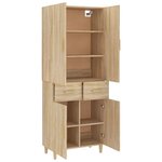 vidaXL Buffet haut Chêne sonoma 69 5x34x179 cm Bois d'ingénierie