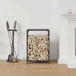 vidaXL Portant de bois chauffage noir 44x28x65 cm