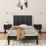 vidaXL Tête de lit murale Noir 96x3x63 cm Bois massif de pin