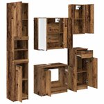 vidaXL Ensemble de mobilier de salle de bain 5 Pièces Bois ancien