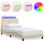 vidaXL Cadre de lit sans matelas Hanko crème 100x200 cm tissu