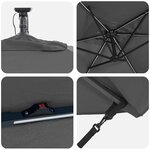 vidaXL Parasol banane à mât déporté Anthracite 294 x 200 x 254 cm