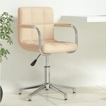 vidaXL Chaise pivotante de bureau Crème Tissu