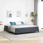 vidaXL Lit boxspring avec matelas Gris foncé 180 x 200 cm Velours