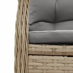 vidaXL Ensemble à manger de jardin et coussins 3 Pièces Beige poly rotin