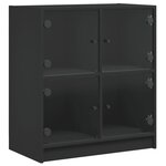 vidaXL Armoire latérale avec portes en verre noir 68x37x75 5 cm
