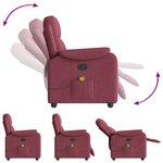 vidaXL Fauteuil de massage inclinable Rouge bordeaux Tissu
